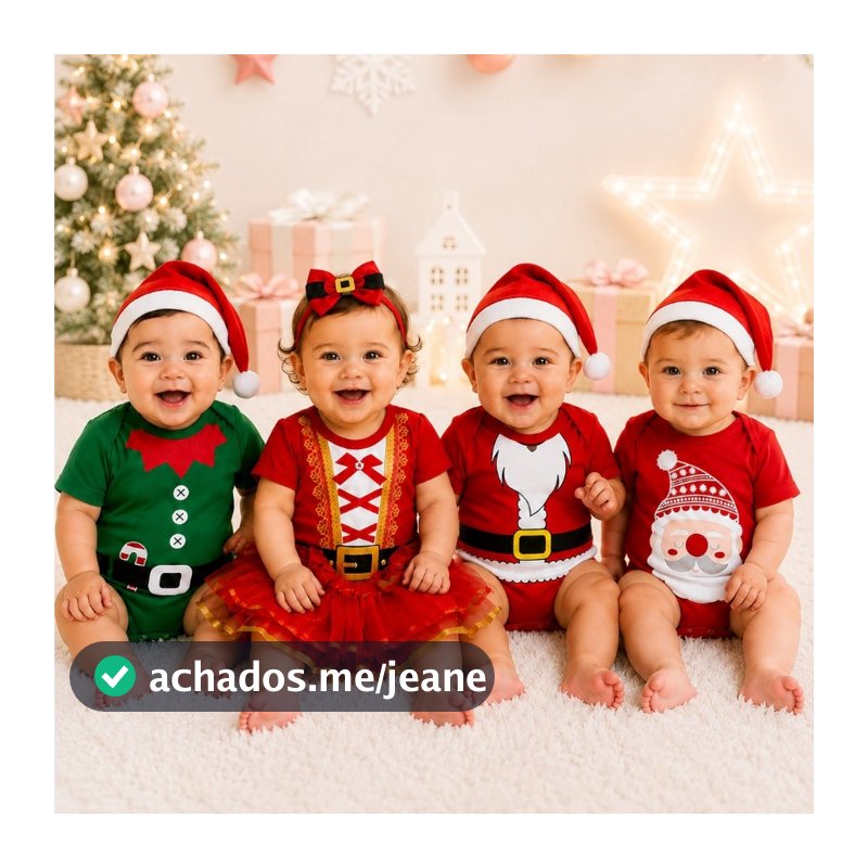 Body Bebê Infantil Temático de Natal Papai Noel Mamãe Noel Confortável Macio Linha Premium Promoção