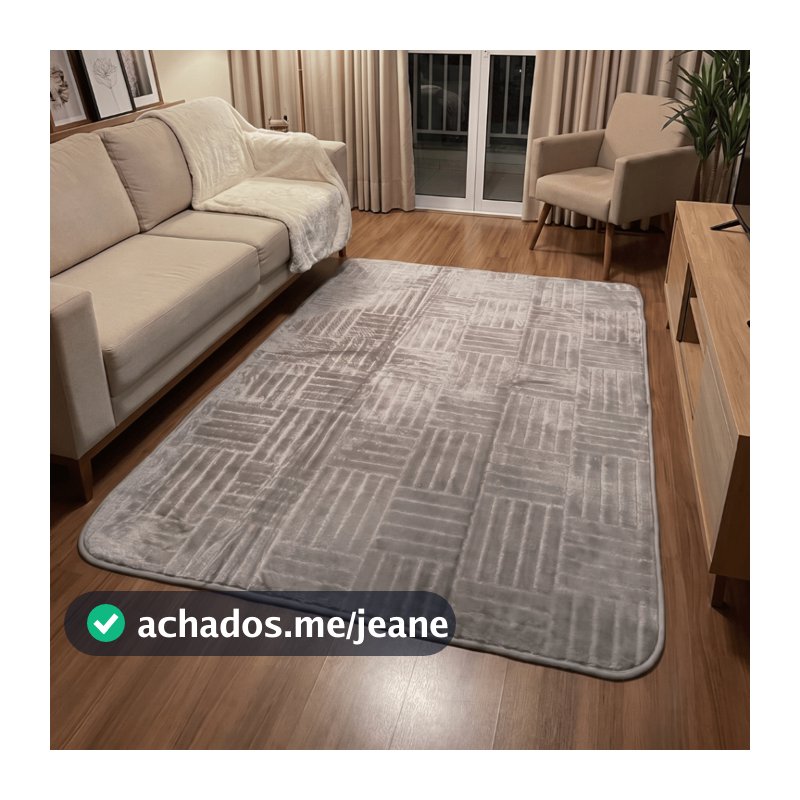 Tapete Sala 200x140 Antiderrapante Grande Mônaco Aveludado Premium Limpa Fácil Moderno Macio