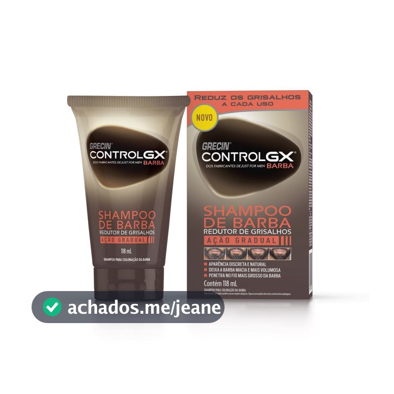 Grecin Control Gx Shampoo De Barba Redutor Grisalhos 118ml - Para todos os tipos de barba. Aparência jovem e natural