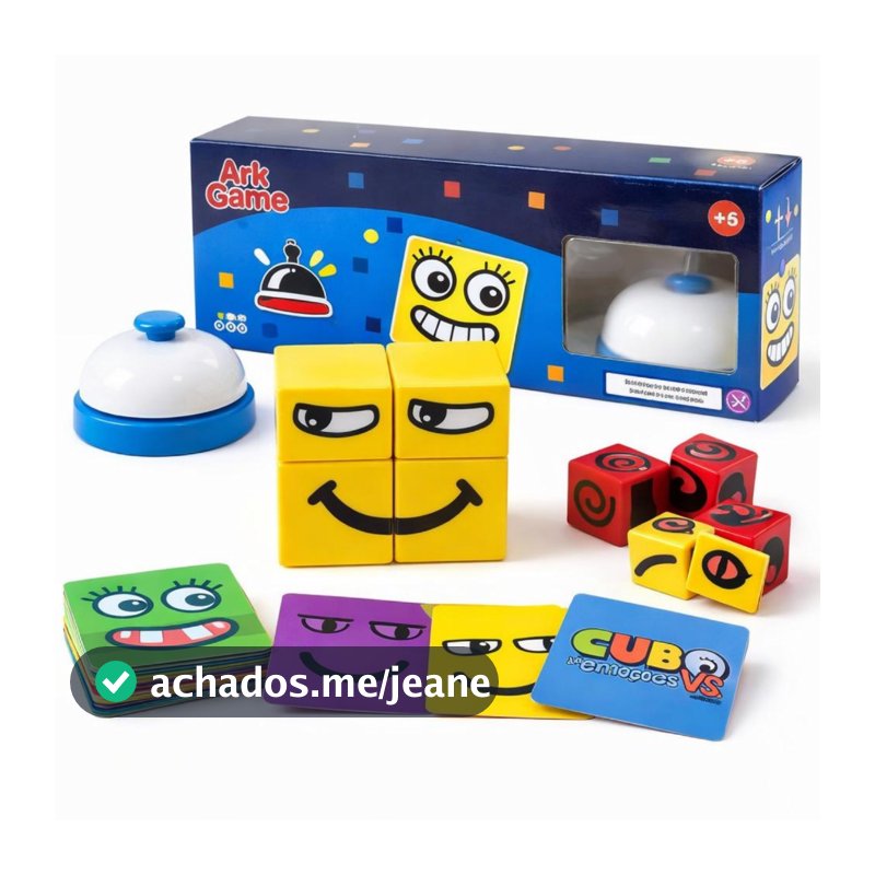 Jogo Educativo Infantil Cubo das Emoções Duplo Com Campainha Brinquedo Recreativo
