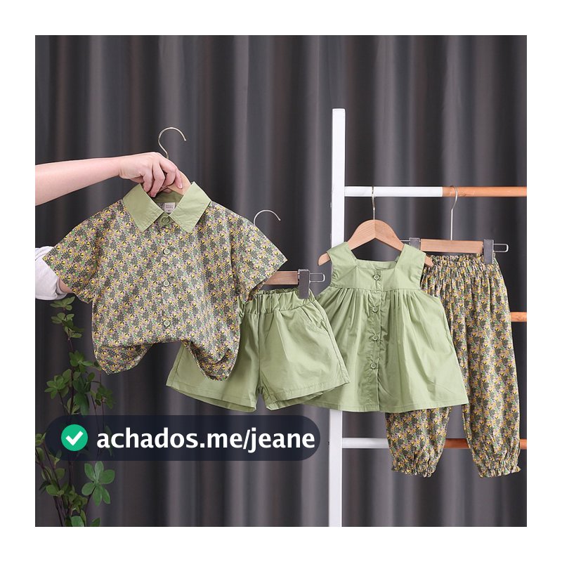 2023 Summer Brother Sister Outfits Boy Kid Flower Camisa Casual + Calções 2pcs Conjunto De Flores Para Meninas