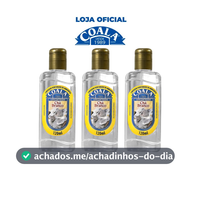 Combo 3 Limpadores Coala Chá Branco 120 ml