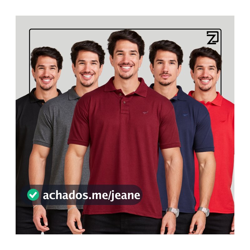 Kit 5 Camisa Polo Masculina Básica Varias Cores