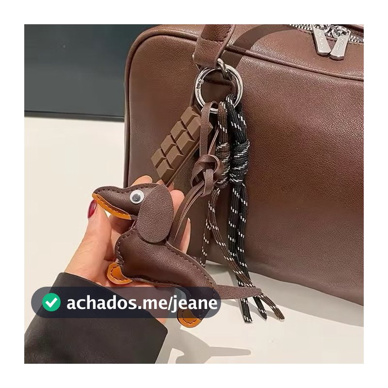 Chaveiro De Couro Modelo Cachorrinho Pingente Para Bolsas