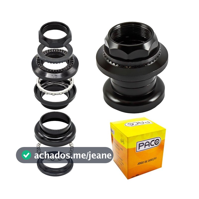 Movimento de Direção Paco Standard Rosca 22.2 - 8 pecas c/ trava preto