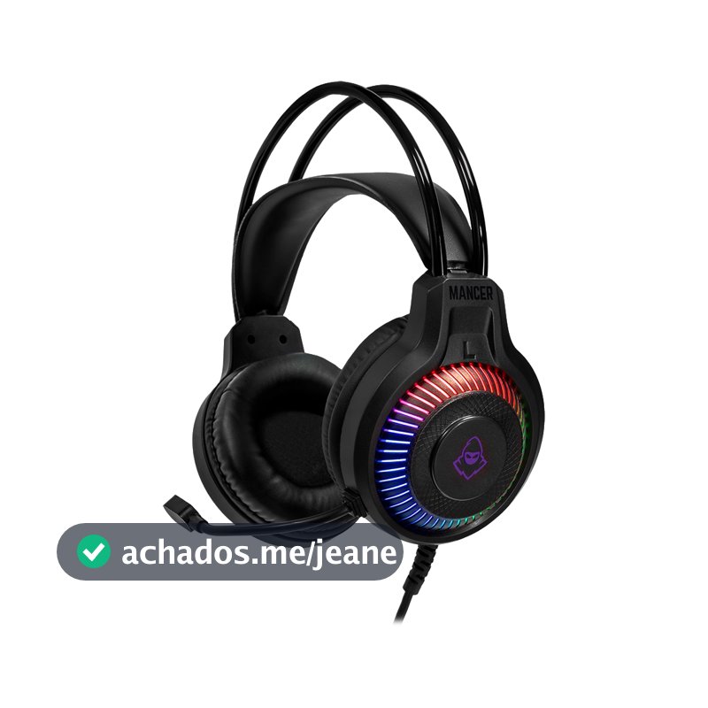 Headset Gamer Mancer Twilight S, Rainbow, Drivers 40mm, Preto, MCR-TLTS-RGB01