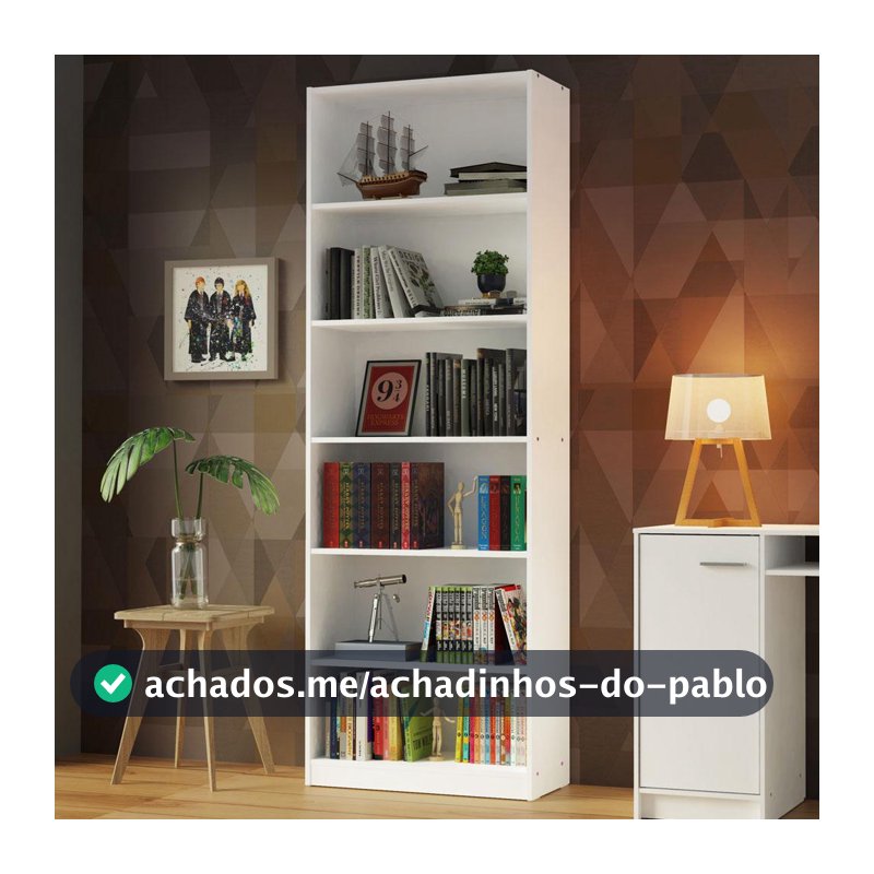 Estante Livreiro Madesa 6908 com 6 Nichos - Branco