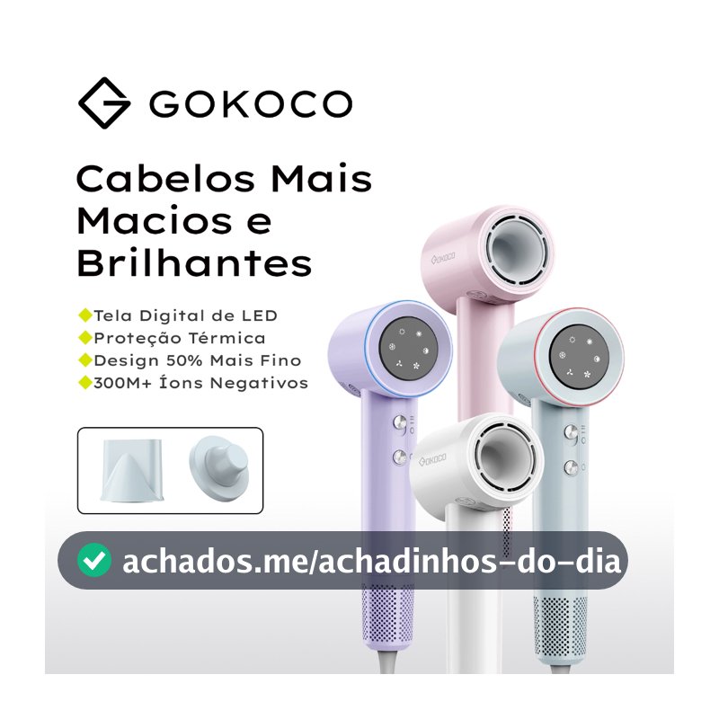 GOKOCO Secador De Cabelo De Alta Velocidade Profissional 1500W 2 Minutos De Secagem Rápida