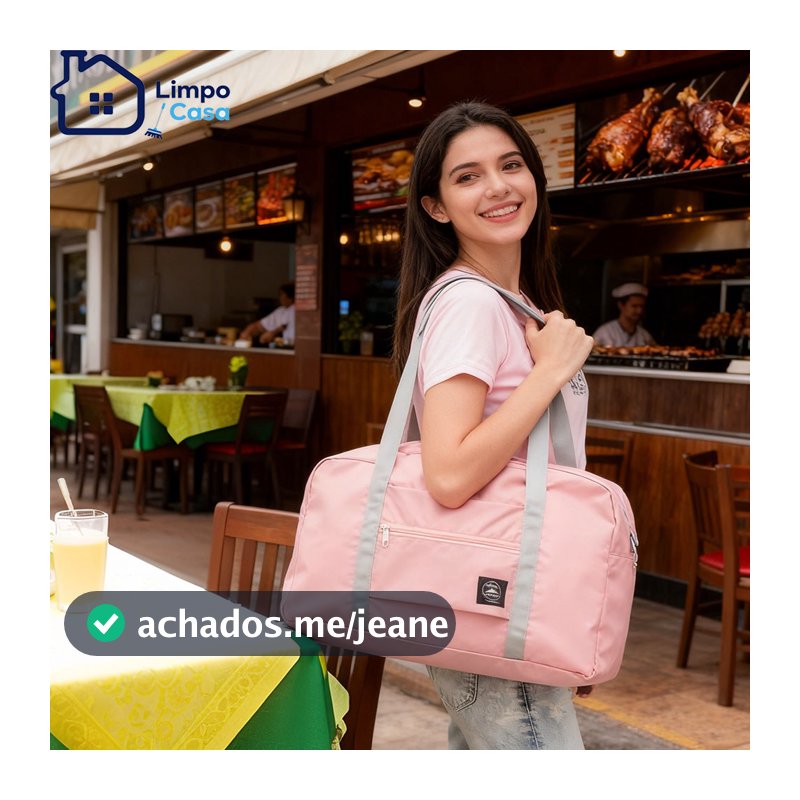 Bolsa de armazenamento de viagem dobrável, à prova d'água e de grande capacidade, adequada para malas