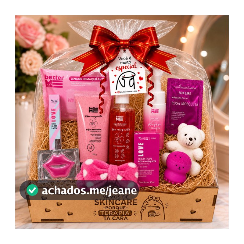 Kit Skincare Limpeza De Pele Rosa Mosqueta Presente Especial Namorada Amiga Mães Aniversário