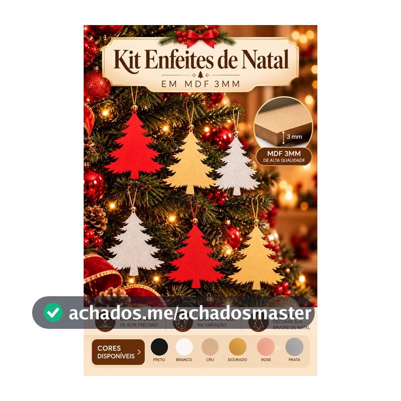 Kit 10 Árvores de Natal Decorativas MDF 3mm| Lembrancinha