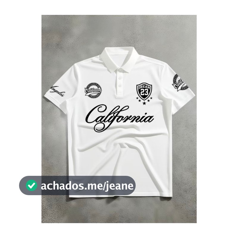 Camisa Polo Malha Piquet 10 Unissex Estampa Califórnia, camiseta casual de verão, Promoção Envio Rápido