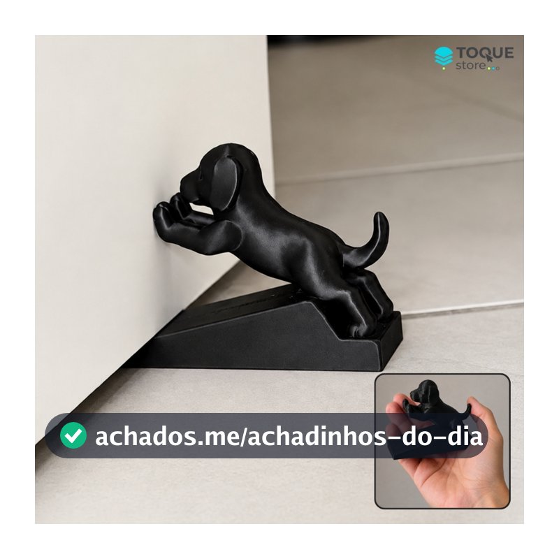 Trava Porta Cachorrinho - Decorativo Fixador Anti Batida | Charme | Segurança