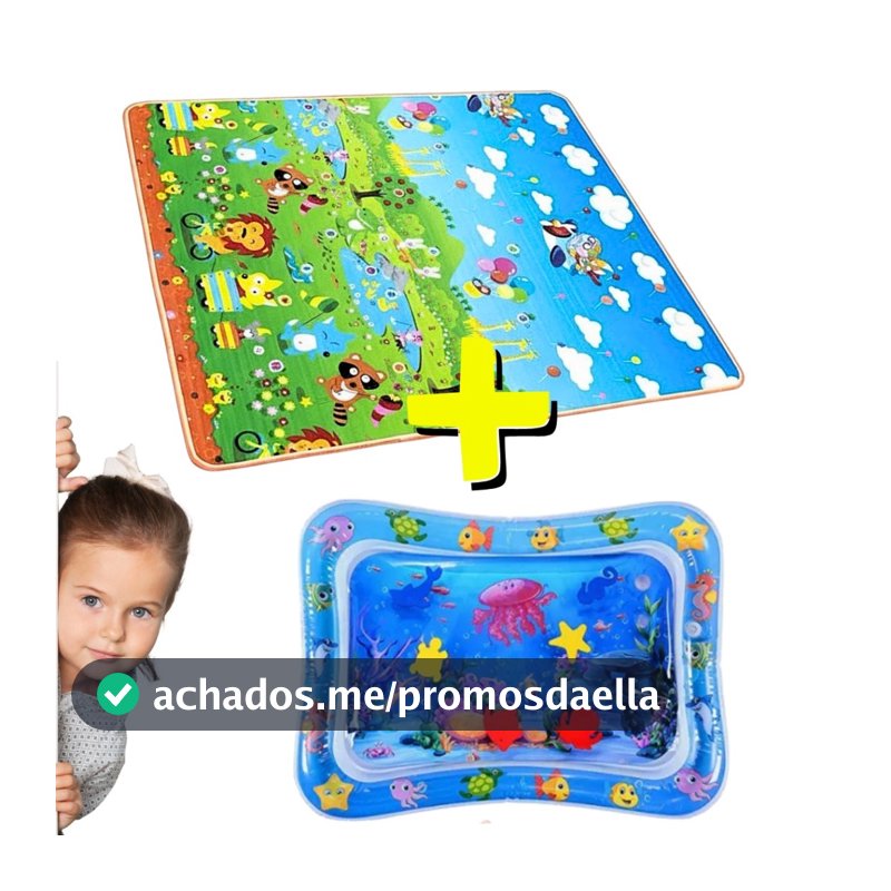 Kit 2 Tapetes Interativos Infantil Pedagógicos Sensorial Intuitivo Tatame Dobrável