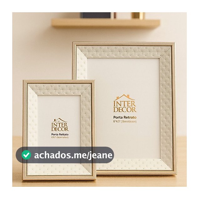 Kit 2 Porta Retrato 10x15 e 15x20cm Decorado Branco Off Inter Decor