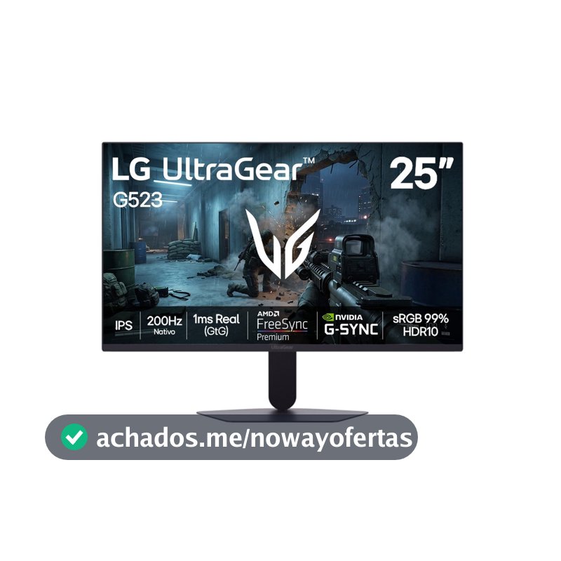 Monitor Gamer LG 25" FHD UltraGear 200Hz 1ms 25G523B-B