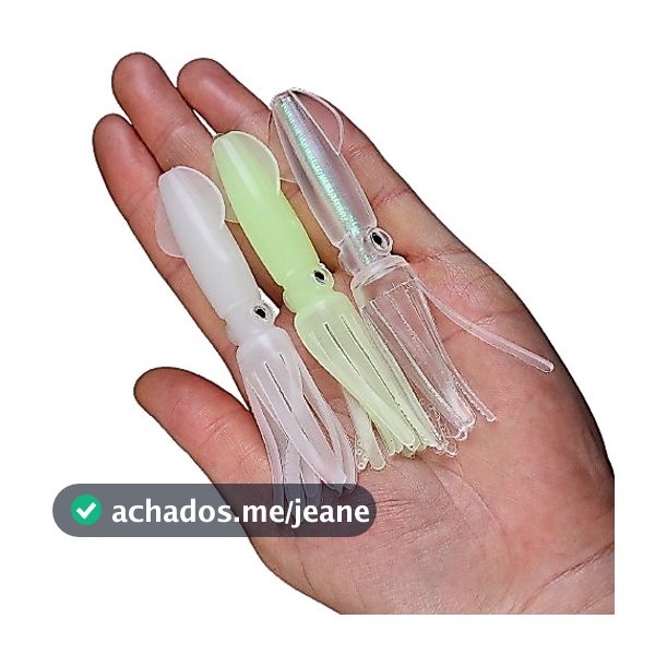 ISCA ARTIFICIAL LULA EM SILICONE 10CM BRILHA NO ESCURO PARA PESCA - 01 UNIDADE