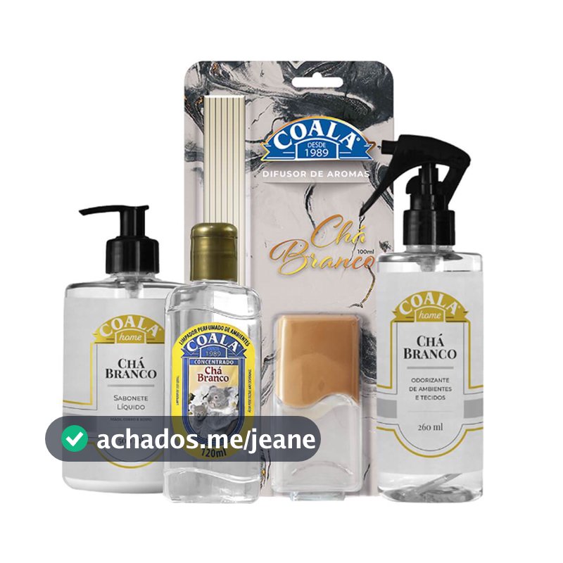 Coala Chá Branco Difusor, Odorizador Limpador Perfumado e Sabonete Líquido