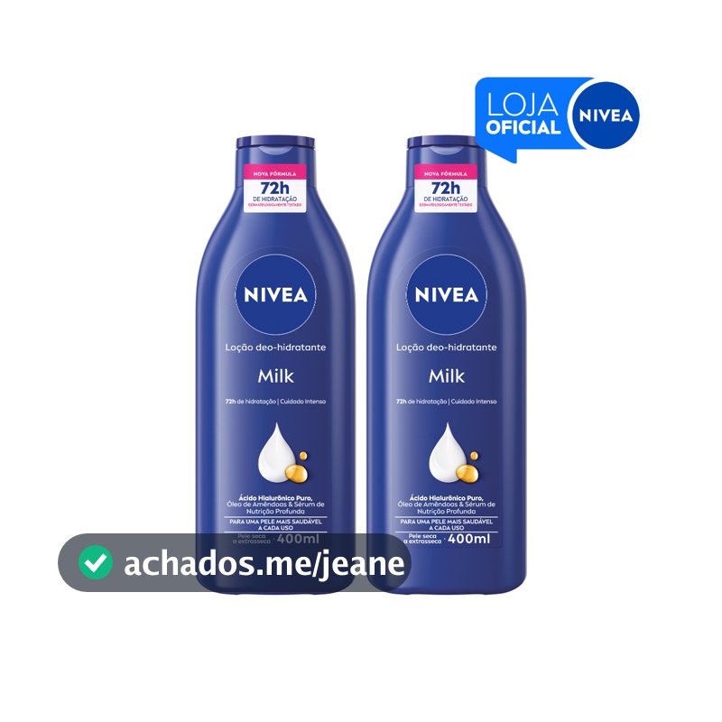 KIT NIVEA Loção Hidratante Milk Pele Seca a Extrasseca 400ml 2 Unidades