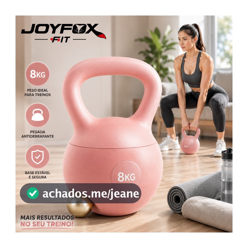 Kettlebell Macio Antiderrapante Diversos Pesos JOYFOX Fitness Treino Funcional Musculação Academia
