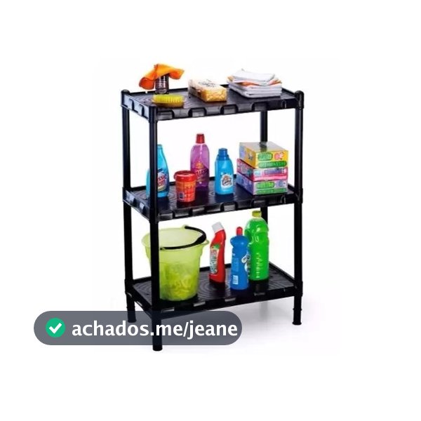 Estante Utilidades Plastica C/ pezinhos  3 Prateleiras 75x55x25cm, ideal em cozinha, sapatos, livros