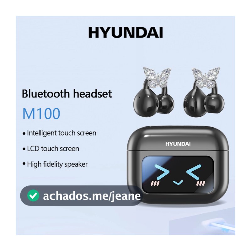 HYUNDAI M100 Bluetooth 5.4 Fones De Ouvido Sem Fio Com Tela Sensível Ao Toque Microfone Chamada Redução De Ruído Abertos