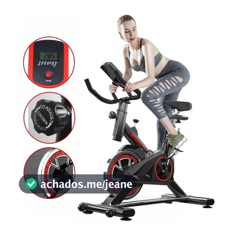 Bicicleta Spinning Ergométrica Para Exercícios Com Monitor Profissional Sport Suporta até 120kg