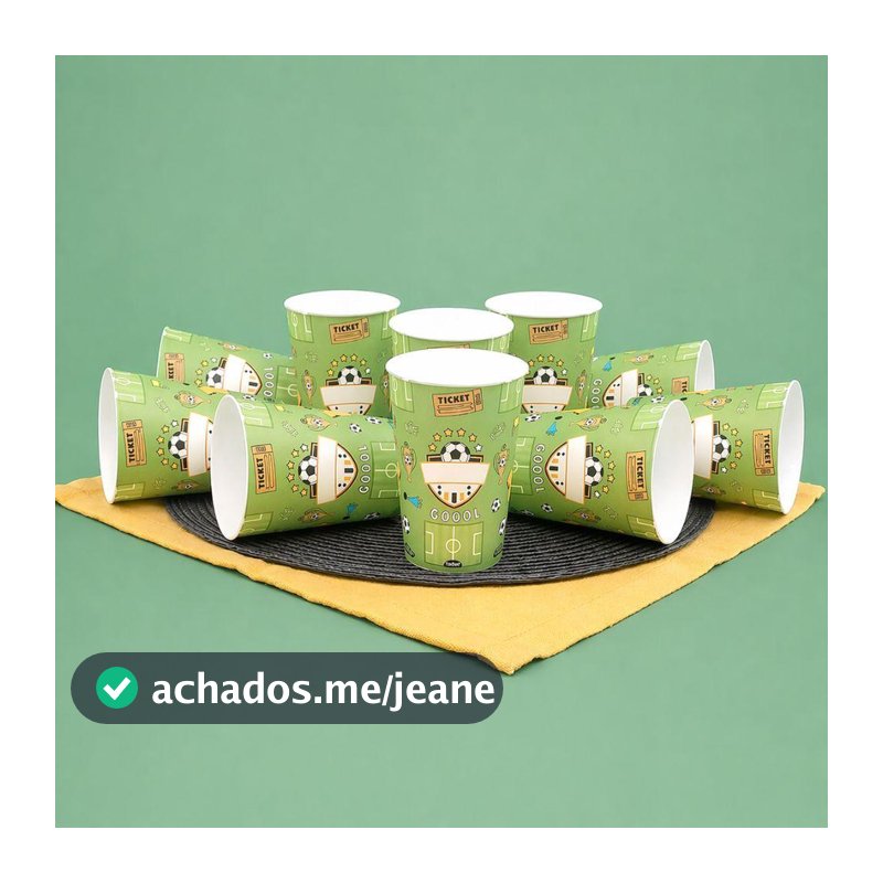 Kit 10 Copos Futebol Time Lembrancinha Aniversário Festa Temática Brinde Nome Presente Dia das Crianças Plasútil