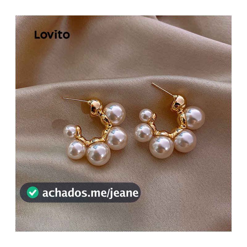 Lovito Brincos Elegantes Da Moda Franco-coreana LFA92054