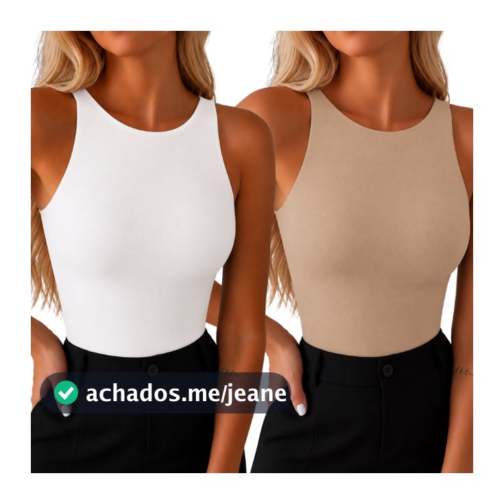 Kit 2 Regata Alça Fina Feminina Suplex Duplo Básica Modela