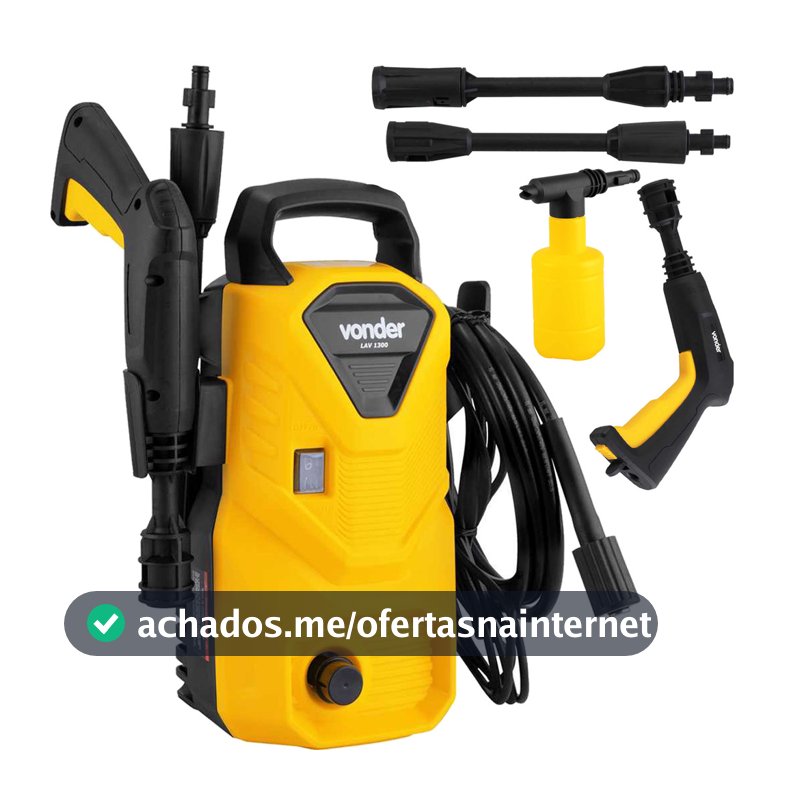 Lavadora de Alta Pressão Potente Compacta 1200W Porta Detergente Lav1300 Vonder