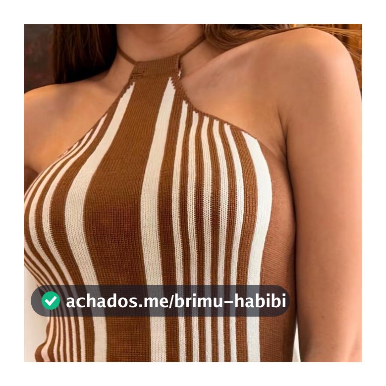Vestido Midi Tricô Listrado Decote Frente Única Fenda Lateral Sem Manga Modal
