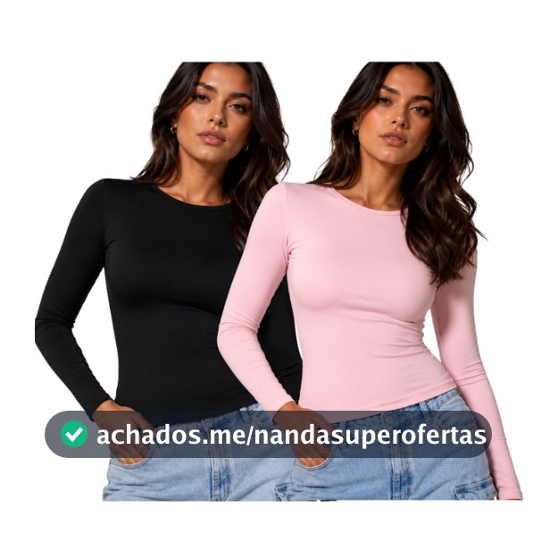 KIT 2: Blusa Feminina de Manga Longa - Meia Estação de Compressão Coladas