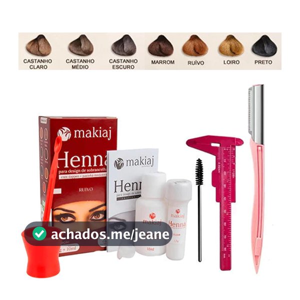 Conjunto De Henna E Kit Para Sobrancelha Com Régua Faca Design De Sombrancelha