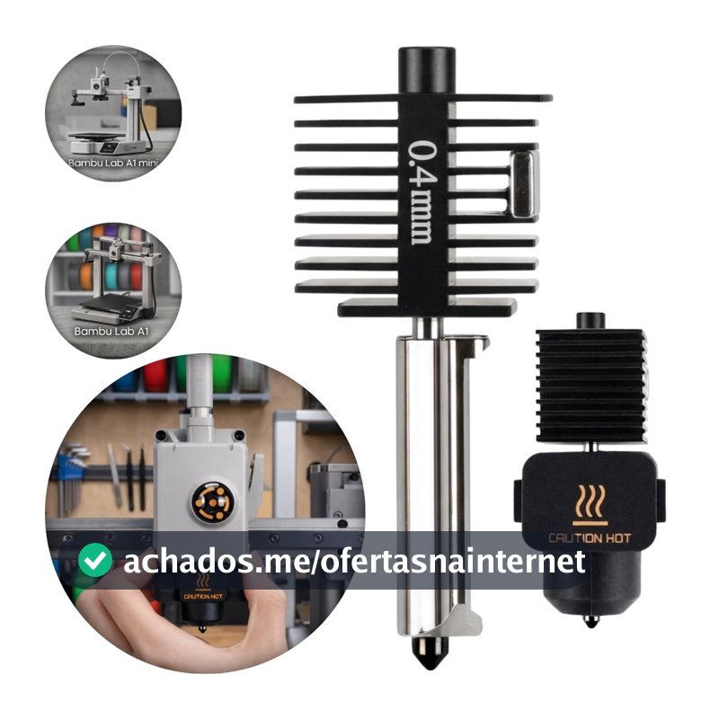 Hotend Compatível Bambu Lab A1 E A1 Mini Bico Aço Endurecido 0.4mm 0.2mm Reposição Impressora 3D