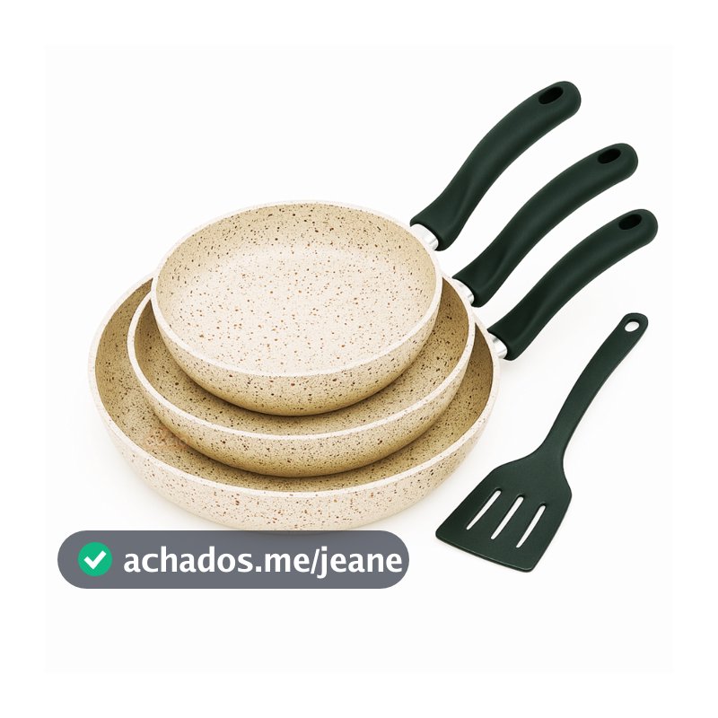 Kit 3 Frigideiras Teflon Panquequeira Frigiovo n14  Tapioqueira n 18 Frigideira n22 Resistente
