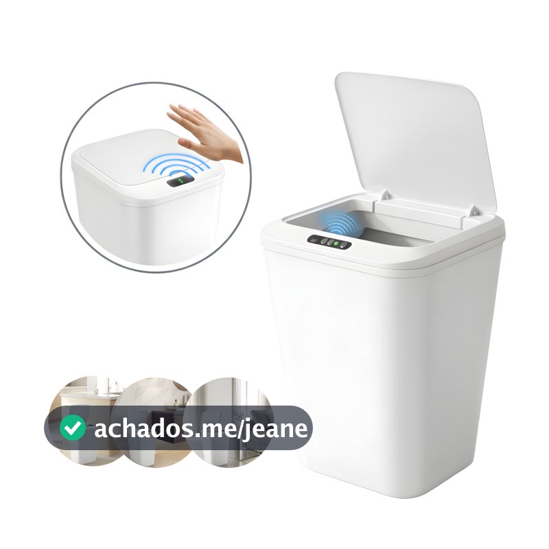 Lixeira Morderna Sensor Automática Inteligente de Banheiro Cozinha Escritório Capacidade 16 Litros Anti-Odor