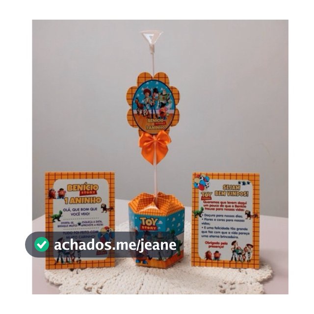 kit centro e mesa + plaquinha cartão de agradecimento personalizada aniversário chá de bebê e revelação semi pronto