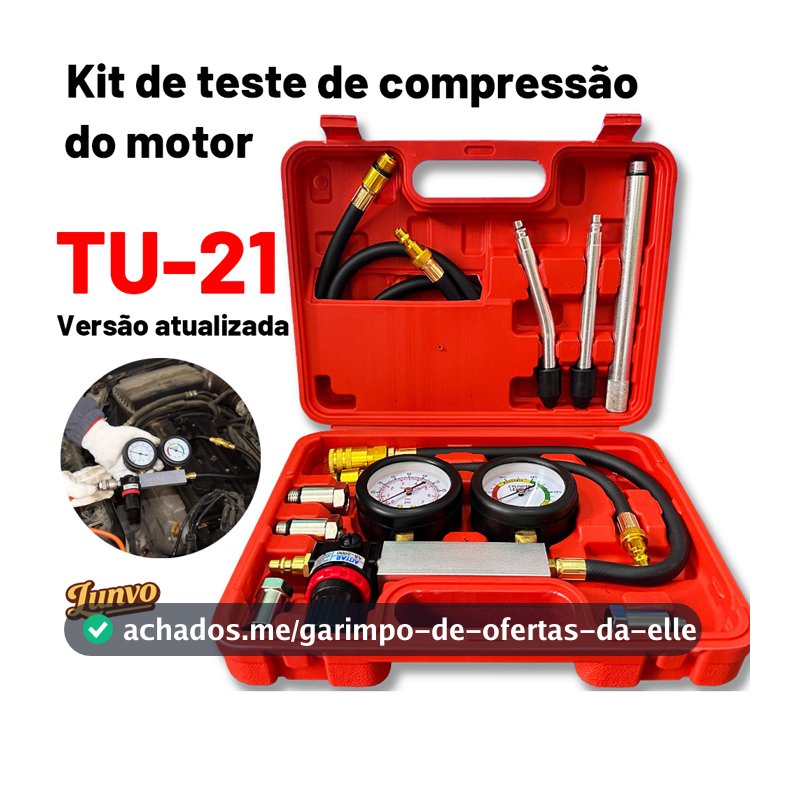 Kit De Teste Medidor De Compressão Duplos De Cilindro Motor TU-21