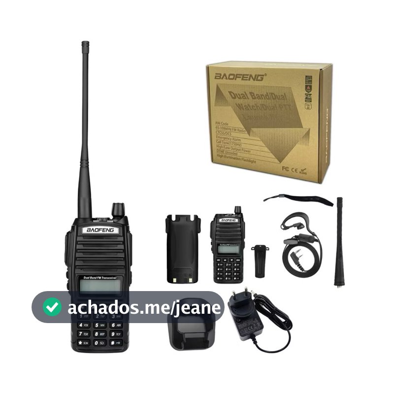 Radio Comunicador Baofeng Bf Dual Band Radio Fm + Fone Uv 82 uv82