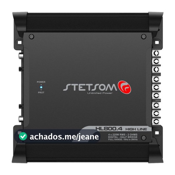 Amplificador Para Carro/caminhonete Stetsom High Line Hl 800.4 Clase D Com 4 Canales E 900w Preto