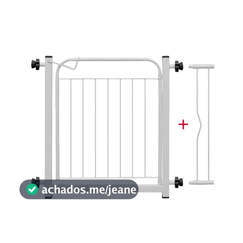 Portão de Proteção para Pet Crianças e Bebês em Grade Aramada com Extensor 10cm