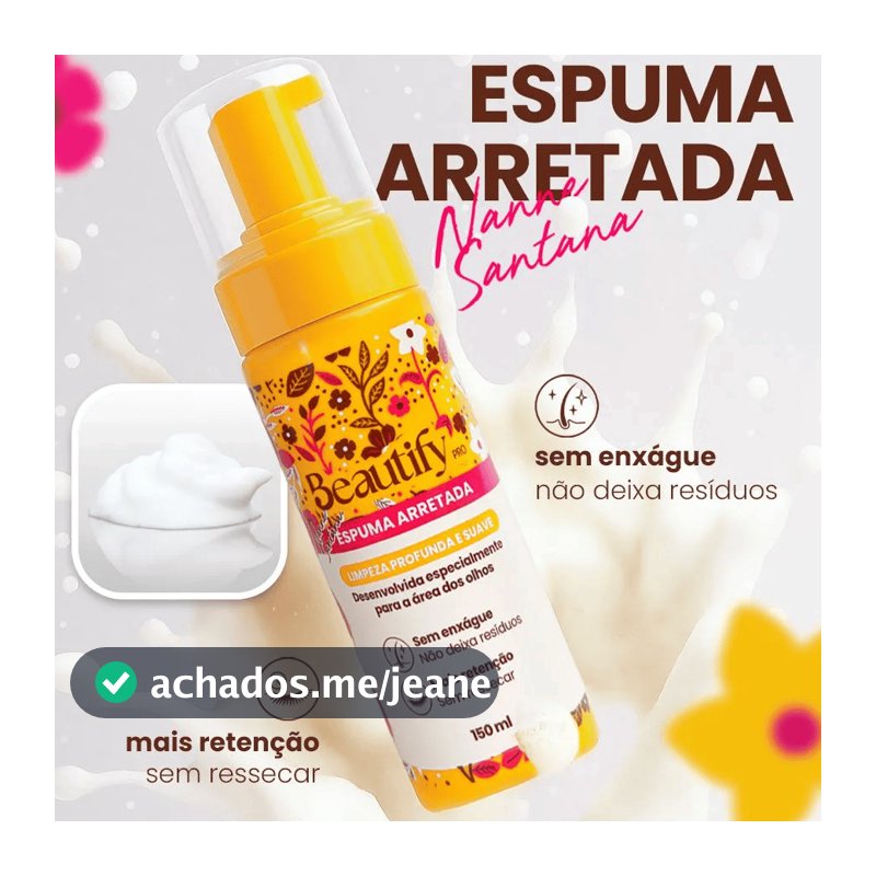 Espuma de Limpeza Facial Espuma Mágica Facial Mousse Espuma Facial Cílios e Sobrancelhas Beautify