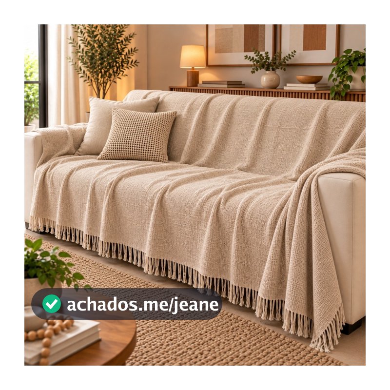 Manta Para Sofá 300x180 Super King Gigante Decoração Sala Tipo Capa Colcha Protetora Algodão