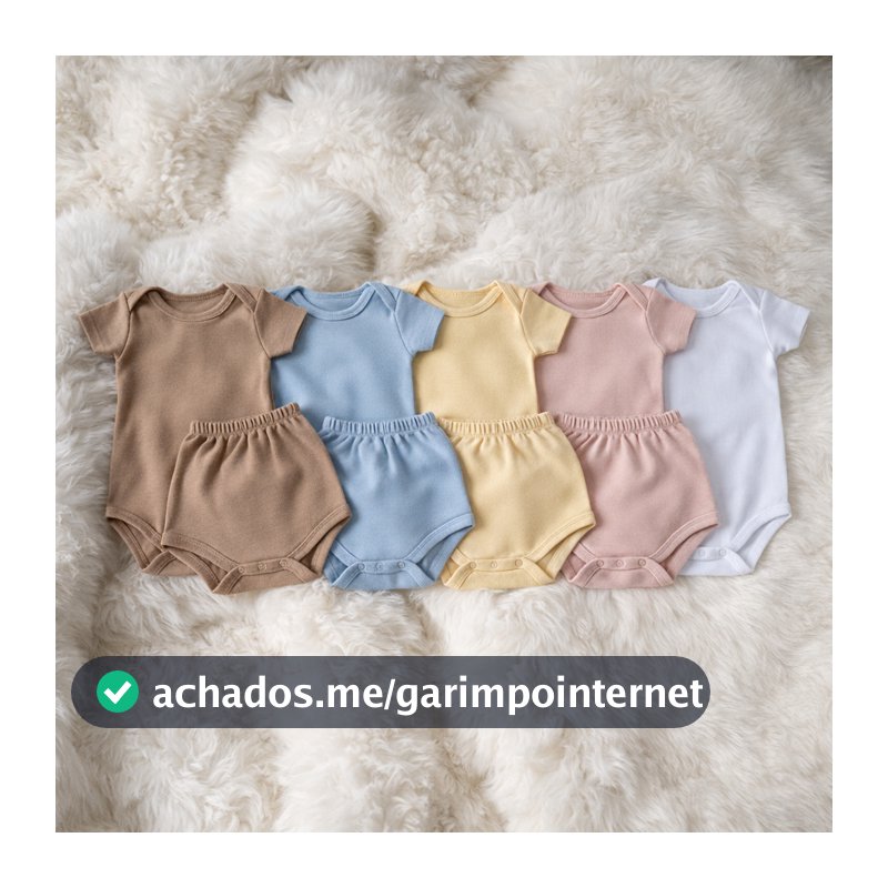 Kit 8 Peças Body e Short Tapa Fralda Conforto E Estilo Para O Bebê Verão