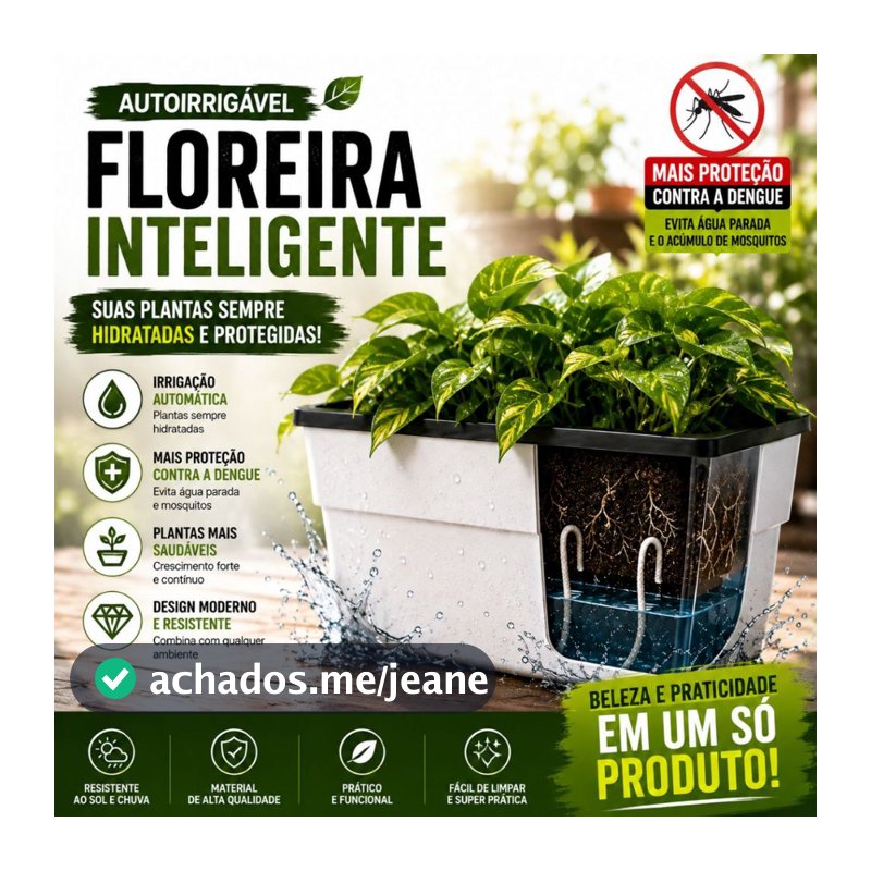 Jardineira Autoirrigável com Reservatório Vaso para Horta Temperos Plantas Flores Auto Irrigável