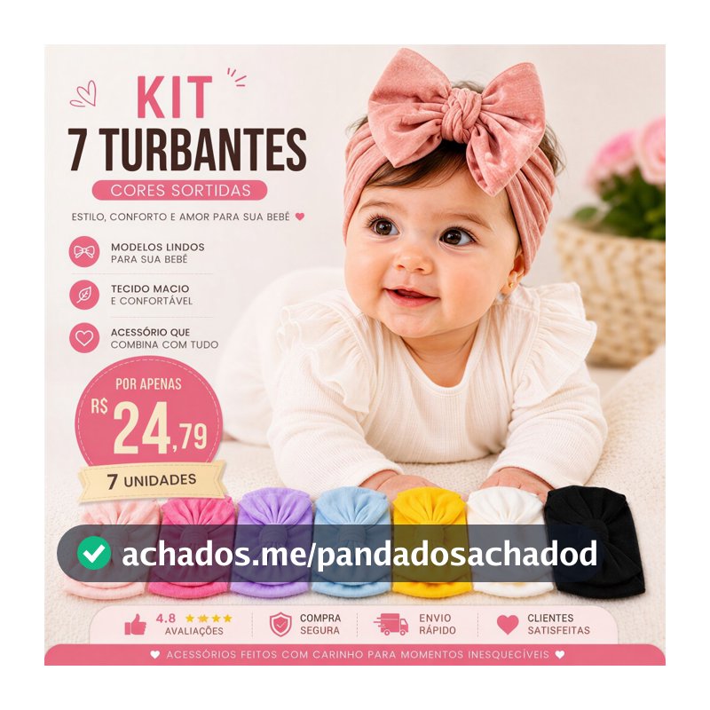 Laços de Bebê Kit 7 Turbantes de Bebê Menina Faixa Laço Macio Confortável