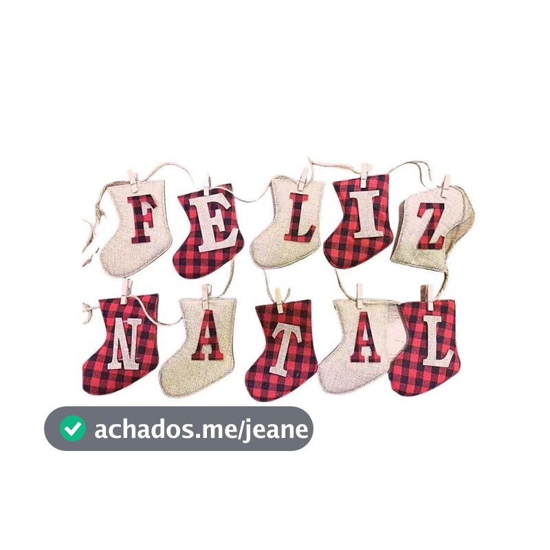 corda c/botas feliz natal/10 pregador 15cmX1.5cm