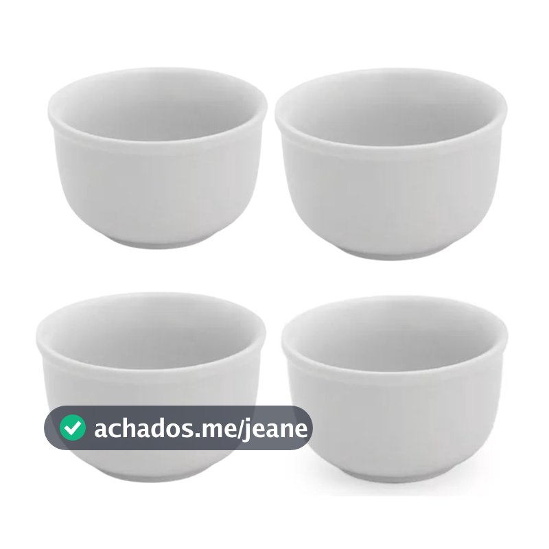 Kit 4 Cumbuca Bowl Porcelana Tigela Açaí Caldos Sopas 470ml