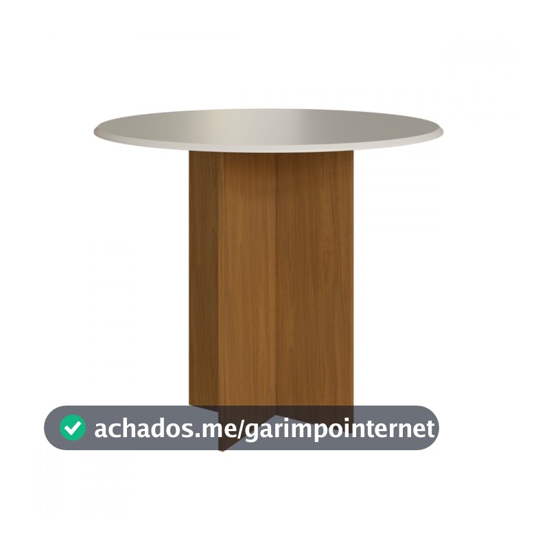 Mesa de Jantar Redonda 90x90 Aline Freijo com Off White Indekes